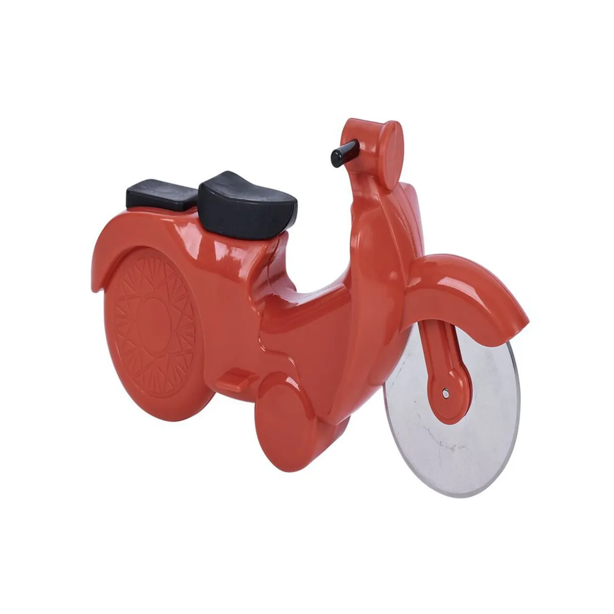 Roulette à pizza forme scooter rouge ou bleu