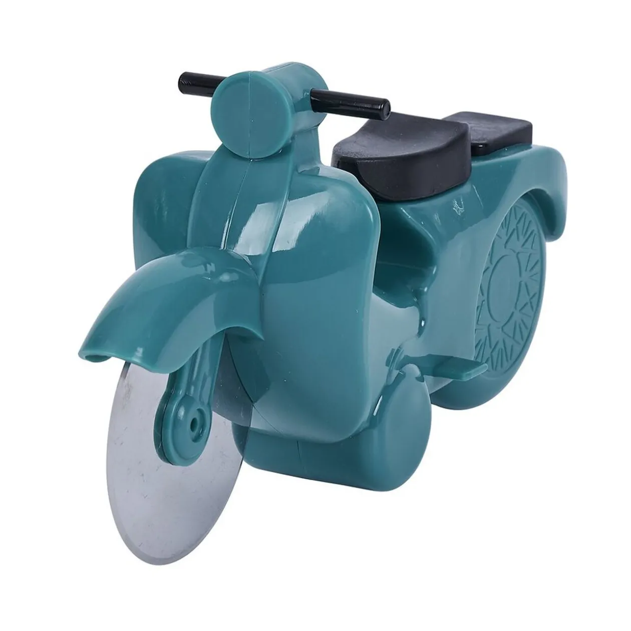 Roulette à pizza forme scooter rouge ou bleu