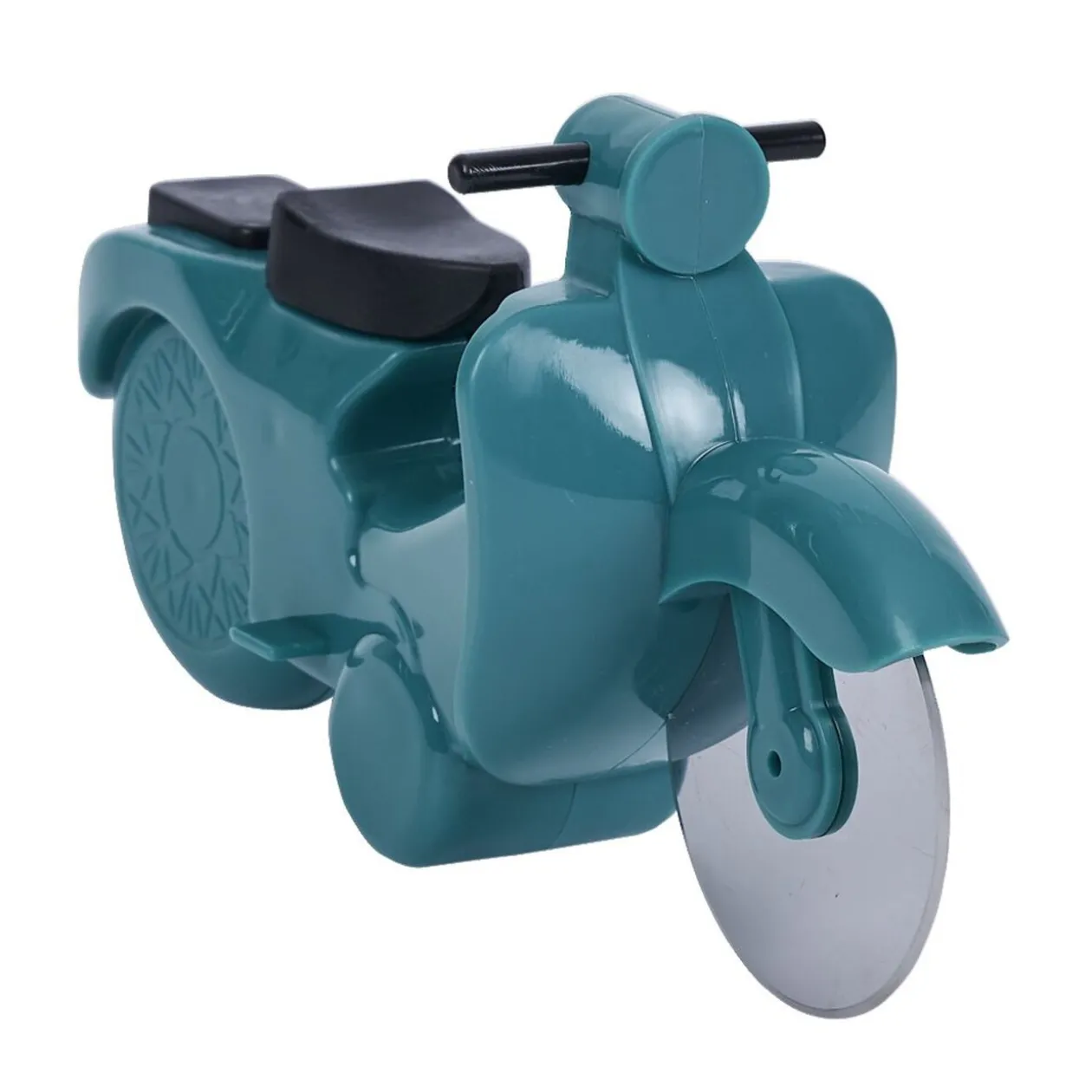 Roulette à pizza forme scooter rouge ou bleu