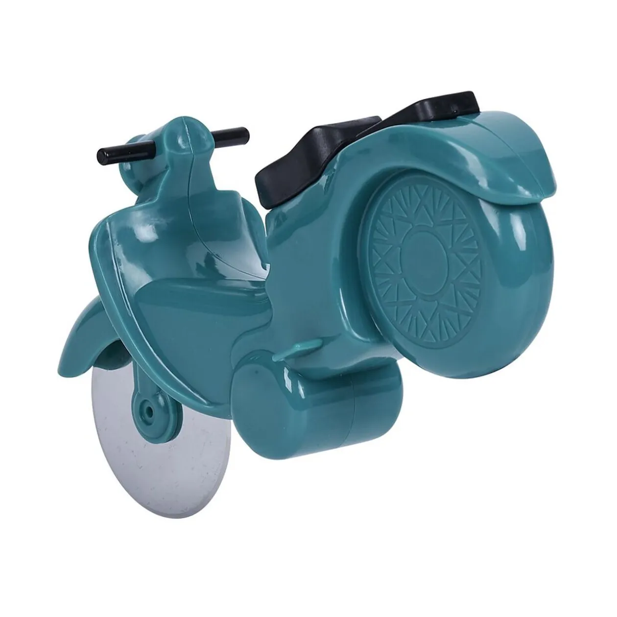 Roulette à pizza forme scooter rouge ou bleu