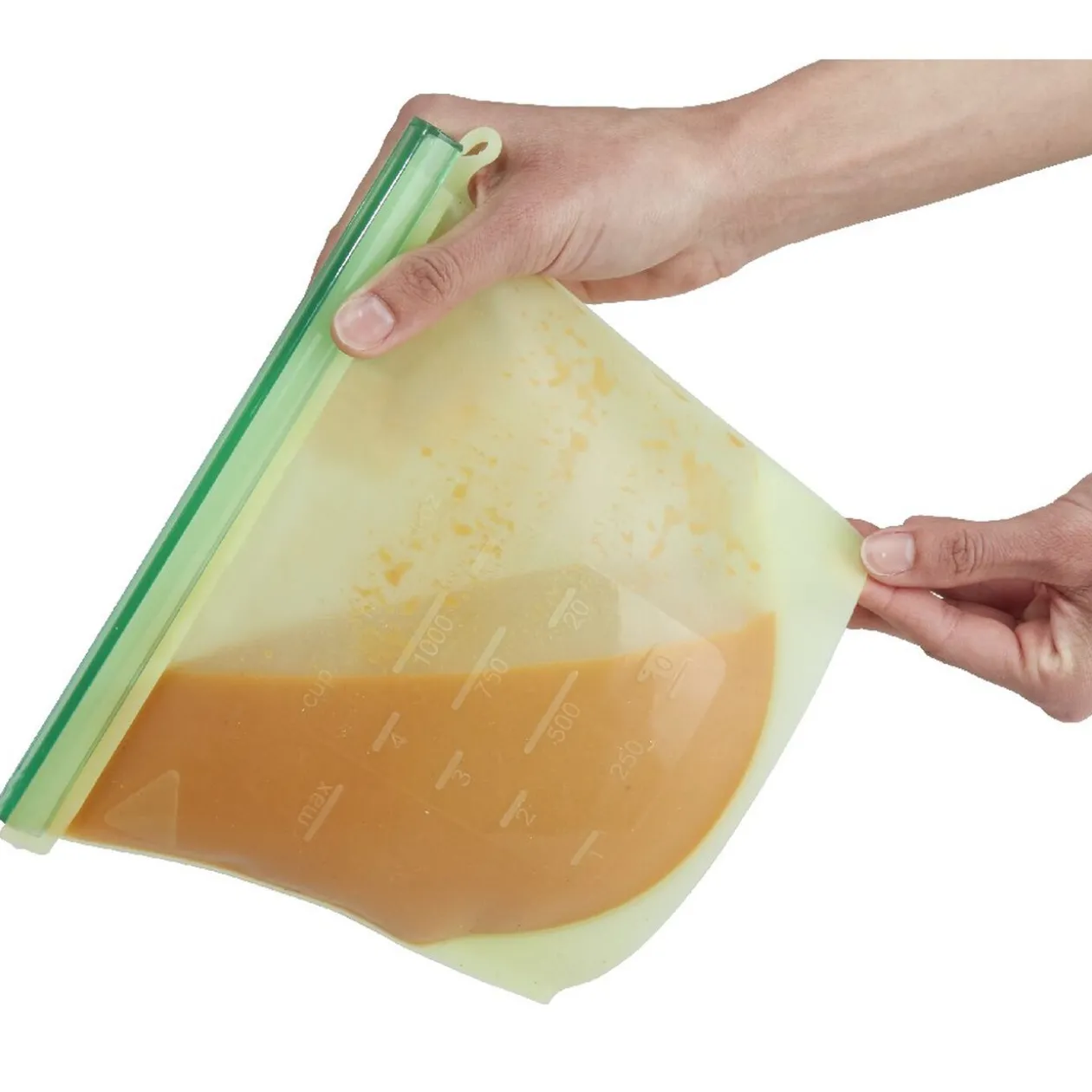 Sac de conservation alimentaire silicone réutilisable 1L x2
