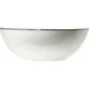 Saladier bas en porcelaine blanc bord noir type bistrot Ø22,5xH8,8cm
