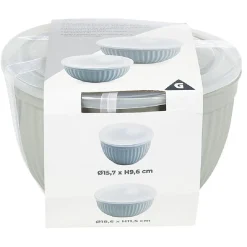 Saladier faïence x 2 avec couvercle plastique