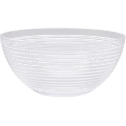 Saladier plastique strié noir transparent Ø17xH8,5cm