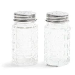 Salière et poivrière de table en verre et inox 50ml