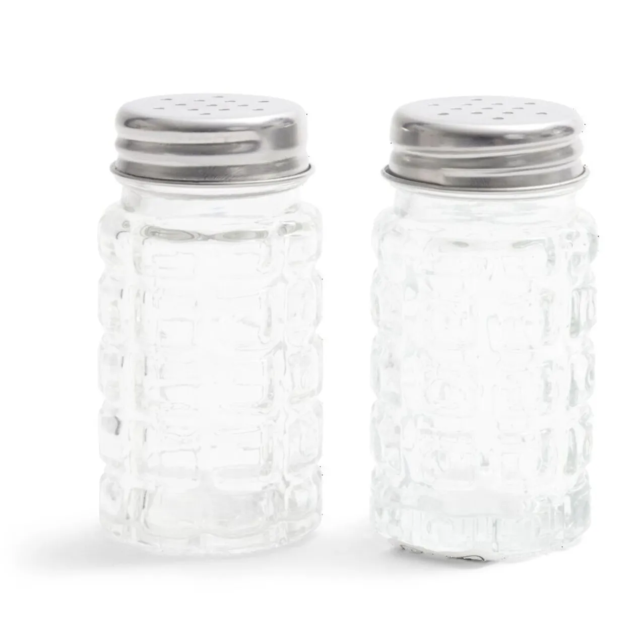 Salière et poivrière de table en verre et inox 50ml