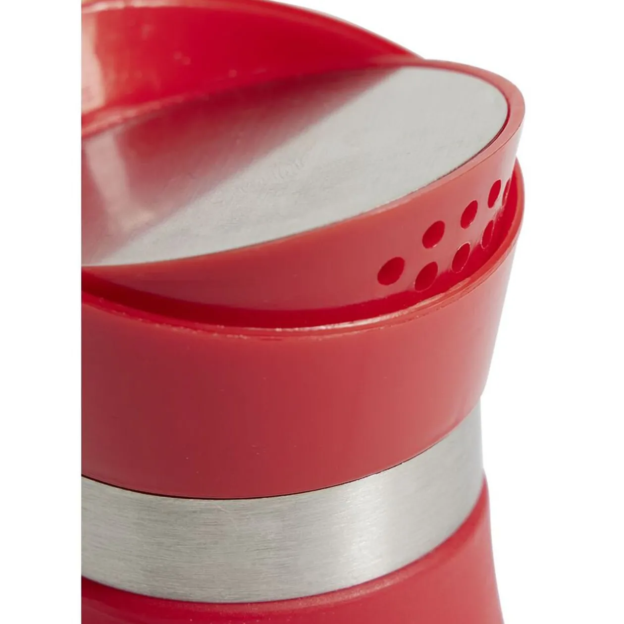 Salière et poivrière 130ml verre et plastique rouge