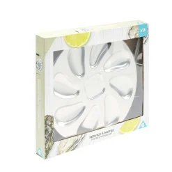 Service à huitres en inox 13 pièces avec couteau/fourchettes/assiettes