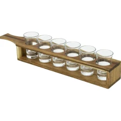 Service à shooter 6 verres avec support bois
