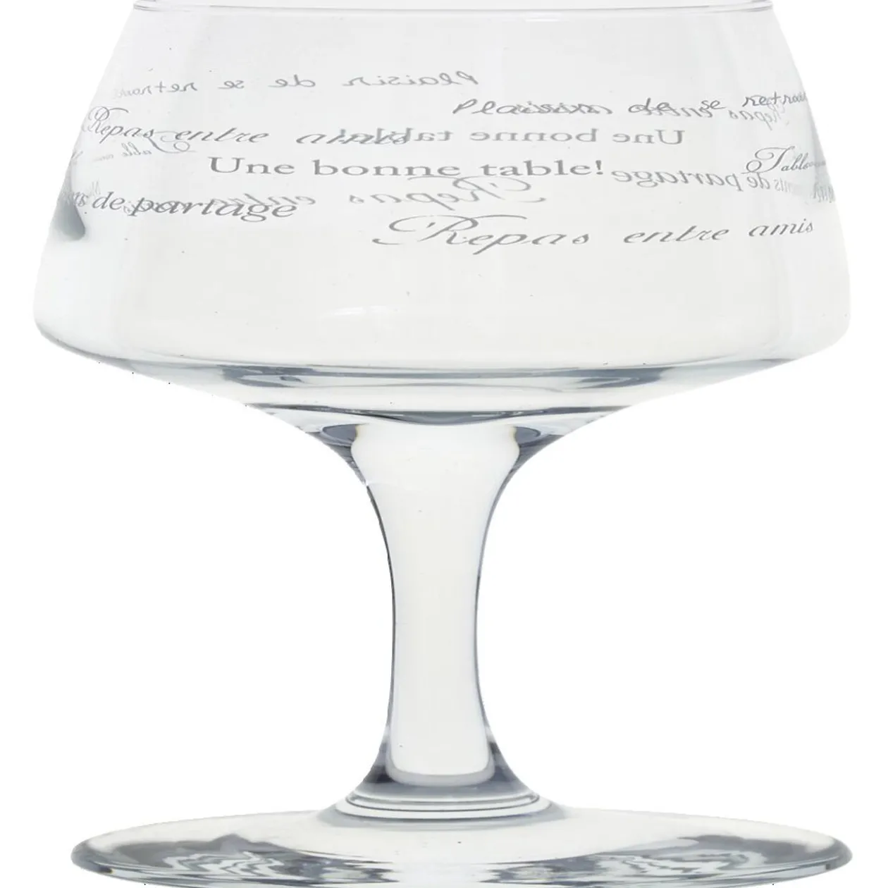 Service à verre transparent avec inscriptions phrases x12