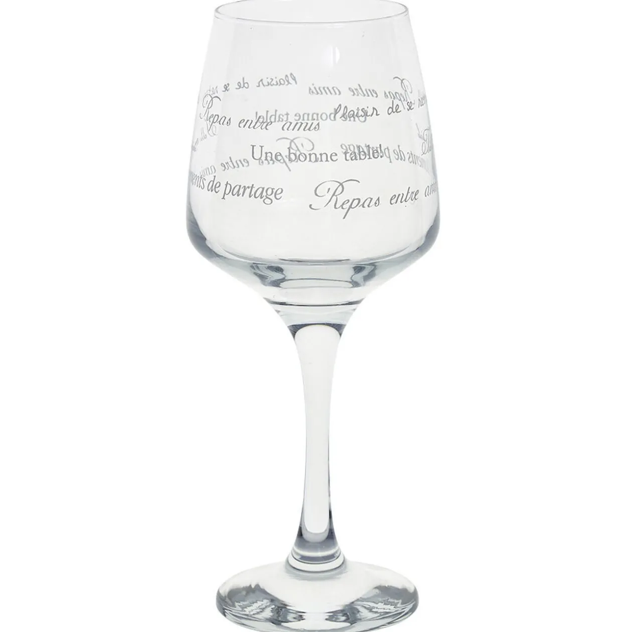 Service à verre transparent avec inscriptions phrases x12