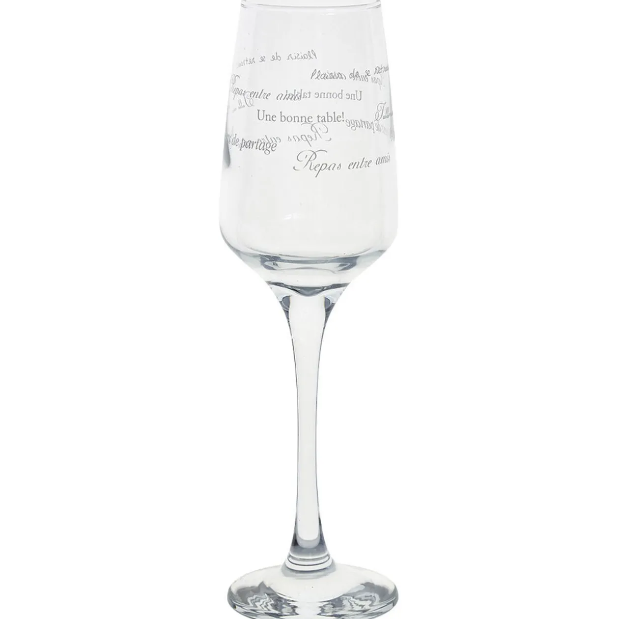 Service à verre transparent avec inscriptions phrases x12