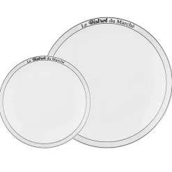 Service de table 12 assiettes porcelaine Le Bistrot du marché