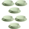 Service vaisselle 18 pièces céramique vert