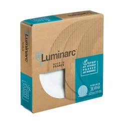 Service vaisselle Luminarc lot de 12 assiettes plates rondes uni blanc