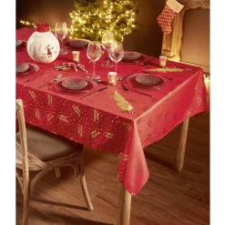 Service vaisselle rond en verre rouge transparent 18 pièces