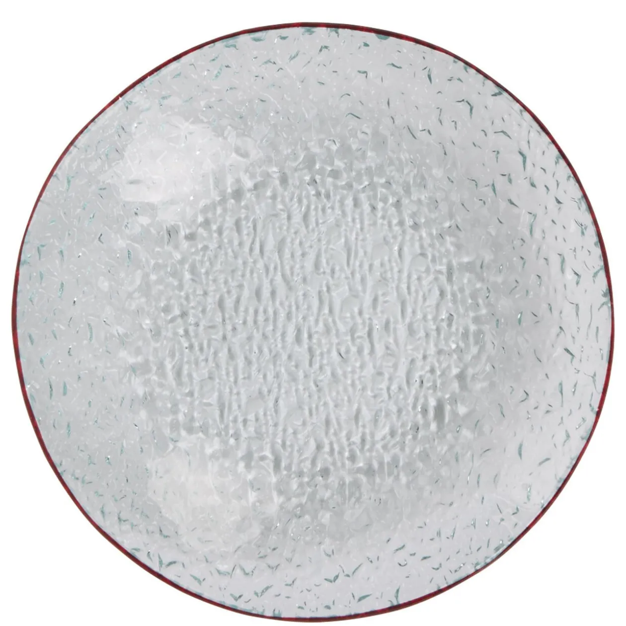 Service vaisselle rond en verre rouge transparent 18 pièces