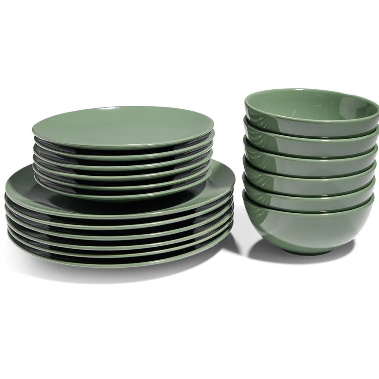 Service vaisselle vert 18pcs