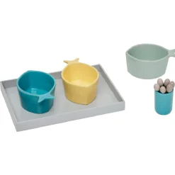 Set apéritif 10 pièces : 1 planche + 3 coupelles + 6 pics