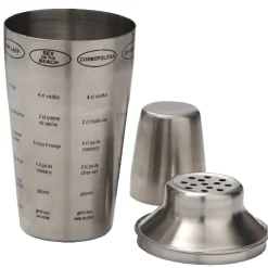 Shaker cocktail recettes acier gris