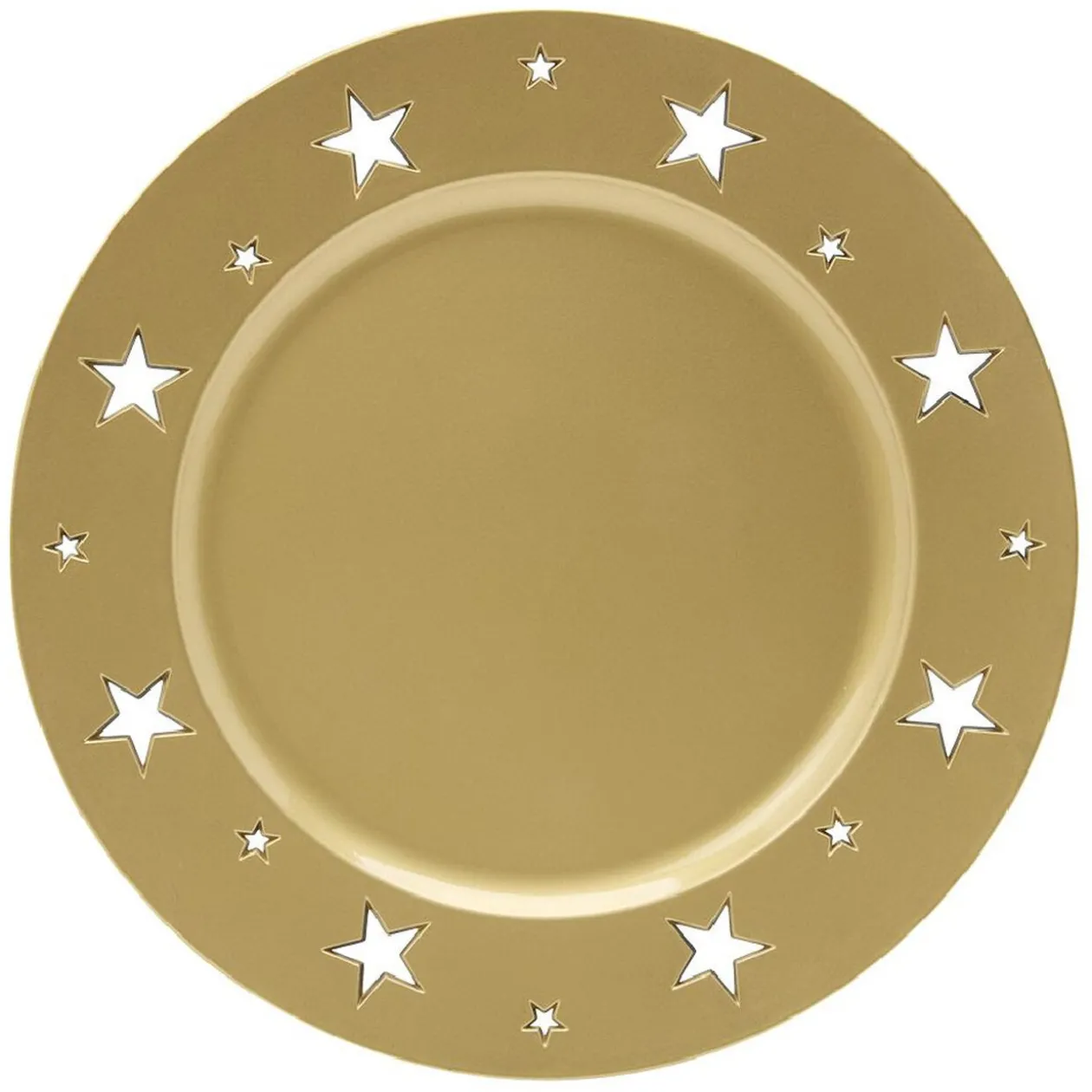 Sous assiette plastique motif étoile doré