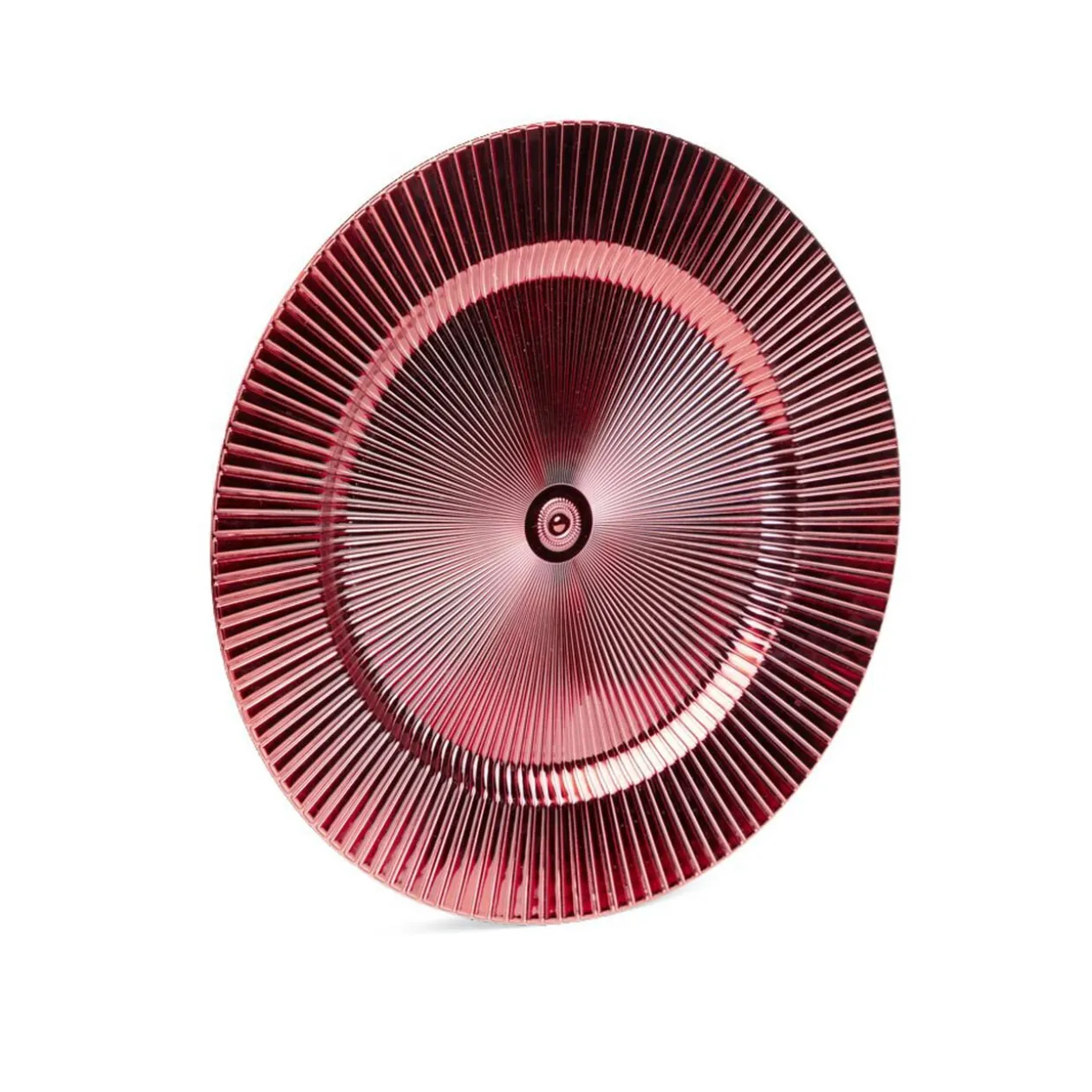 Sous assiette rond strié rouge Ø33cm