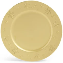 Sous assiette ronde doré Ø33cm rebord flocon
