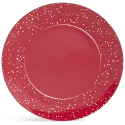 Sous assiette ronde rouge et doré Ø33cm