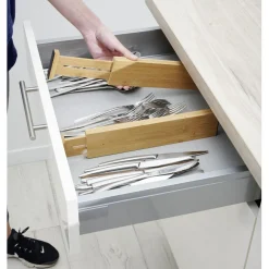 Séparateur extensible de tiroir bambou naturel x2