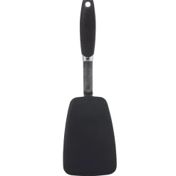 Spatule de cuisine en inox et silicone noir