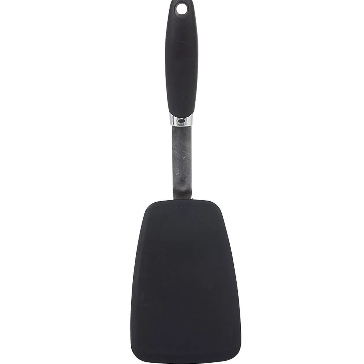 Spatule de cuisine en inox et silicone noir