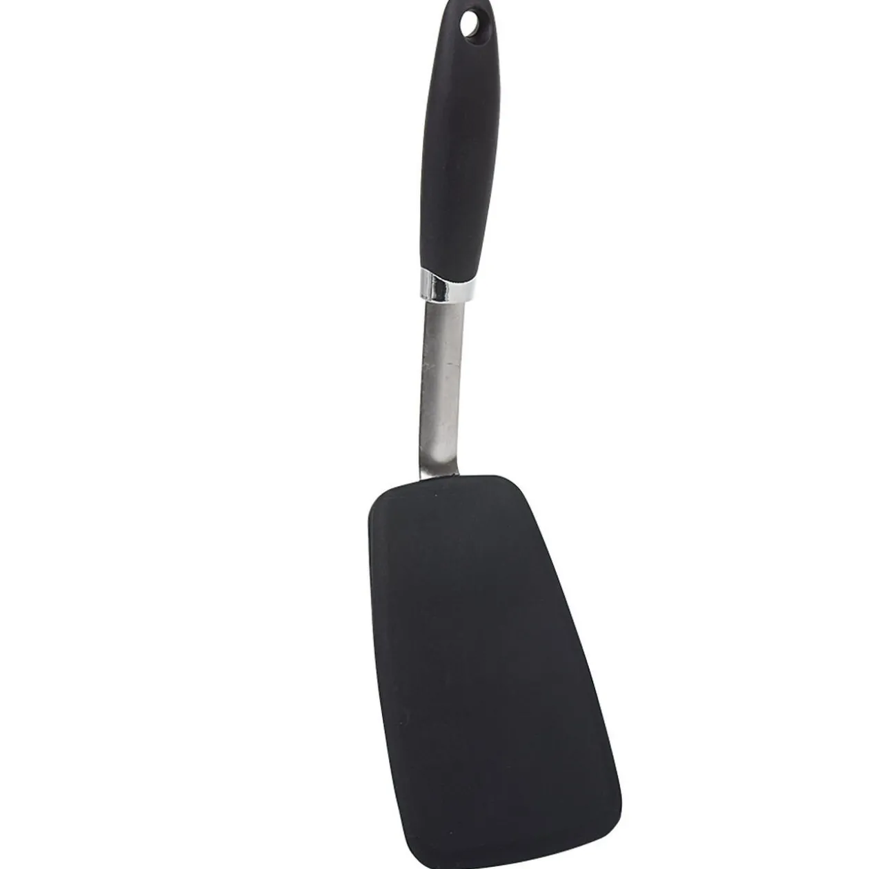 Spatule de cuisine en inox et silicone noir