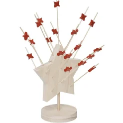 Support forme étoile bois avec 25 piques apéritif