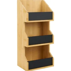 Étagère 3 niveaux bambou naturel 40x18xH13cm