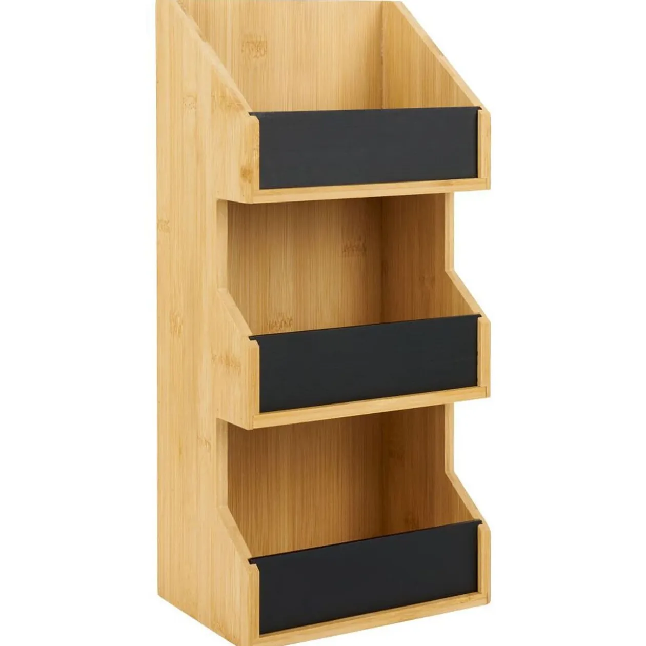 Étagère 3 niveaux bambou naturel 40x18xH13cm