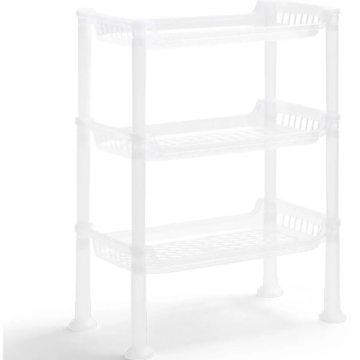 Étagère à poser 3 niveaux plastique transparent 32,5x18xH.33,5cm