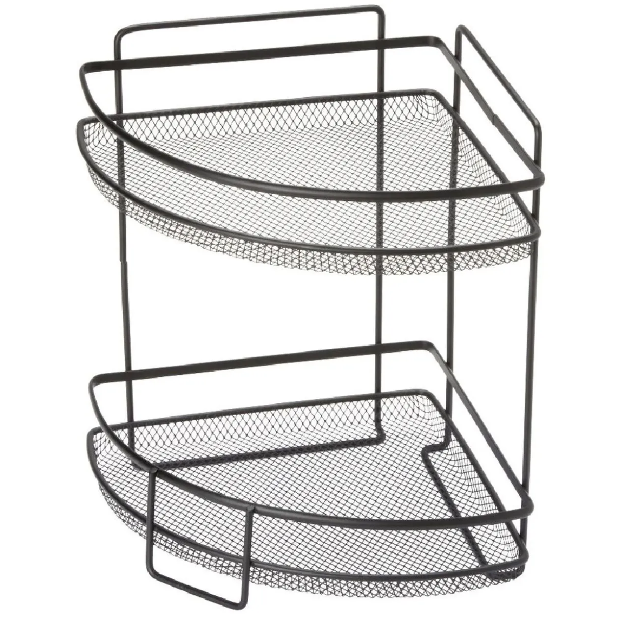 Étagère d'angle vintage métal noir 2 niveaux