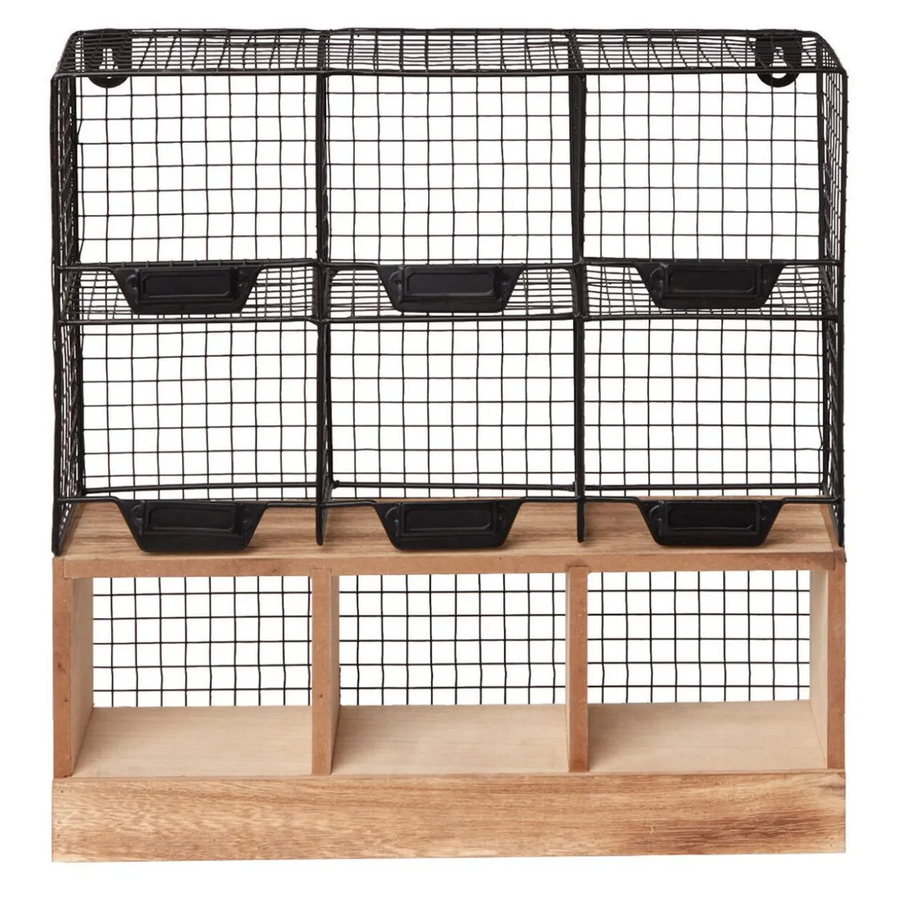 Étagère de cuisine 6 casiers pour épices noir naturel