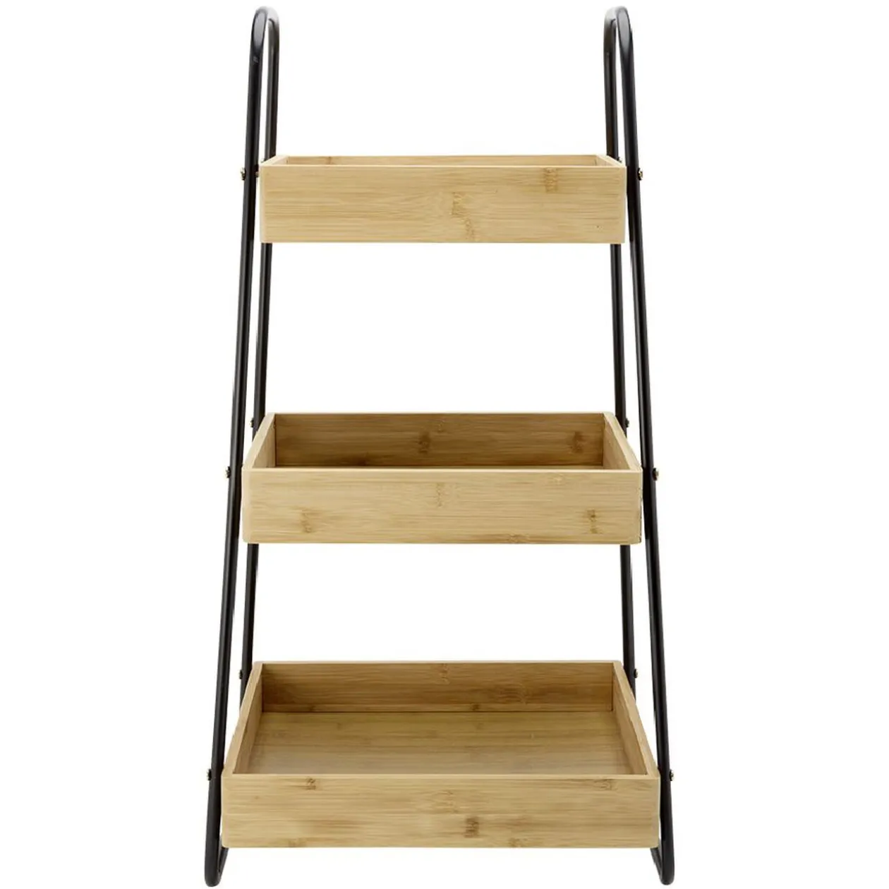 Étagère de cuisine 3 niveaux noir naturel