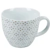 Tasse à café blanche à motif taupe