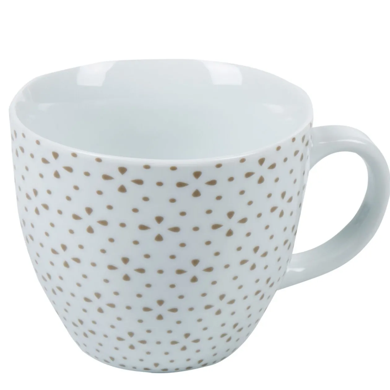 Tasse à café blanche à motif taupe