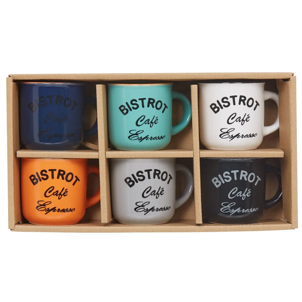 Tasse à café expresso multicolore Bistrot x6