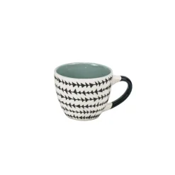 Tasse à expresso porcelaine motif graphique noir blanc 9 cl