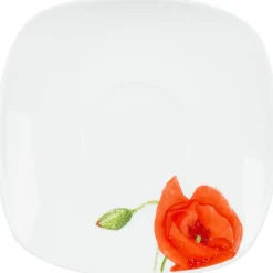 Tasse et sous tasse design coquelicot