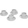Tasse expresso et sous tasse café bistrot blanc x 4
