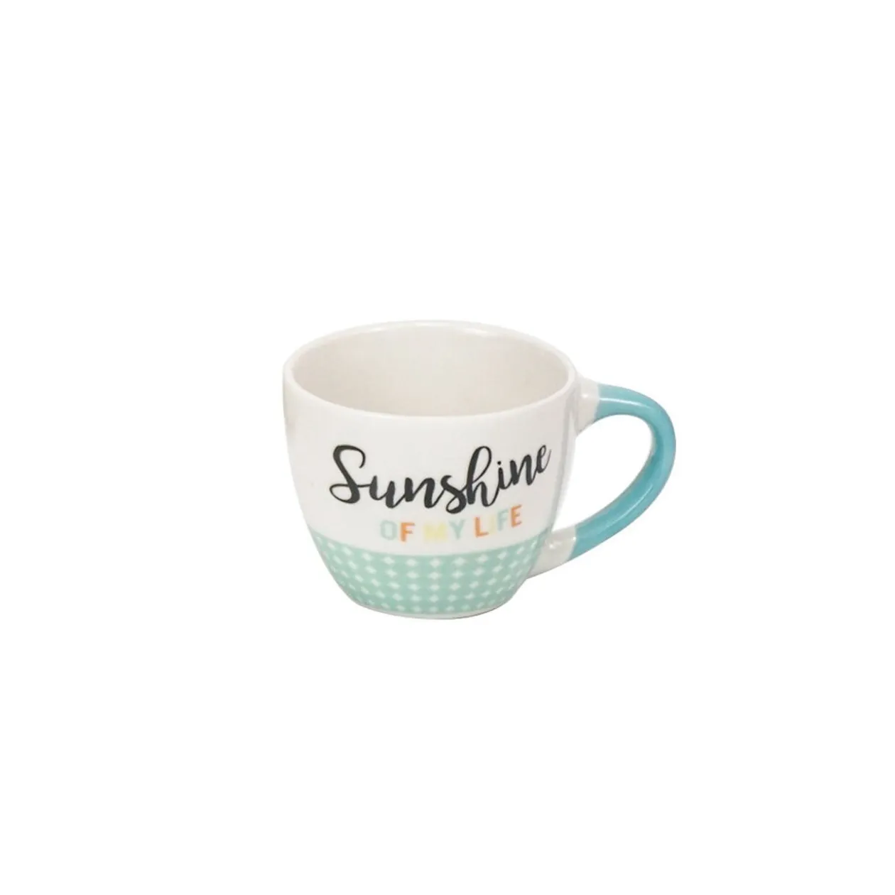 Tasse expresso porcelaine bleu inscription "Sunshine of my Life" 9 cl