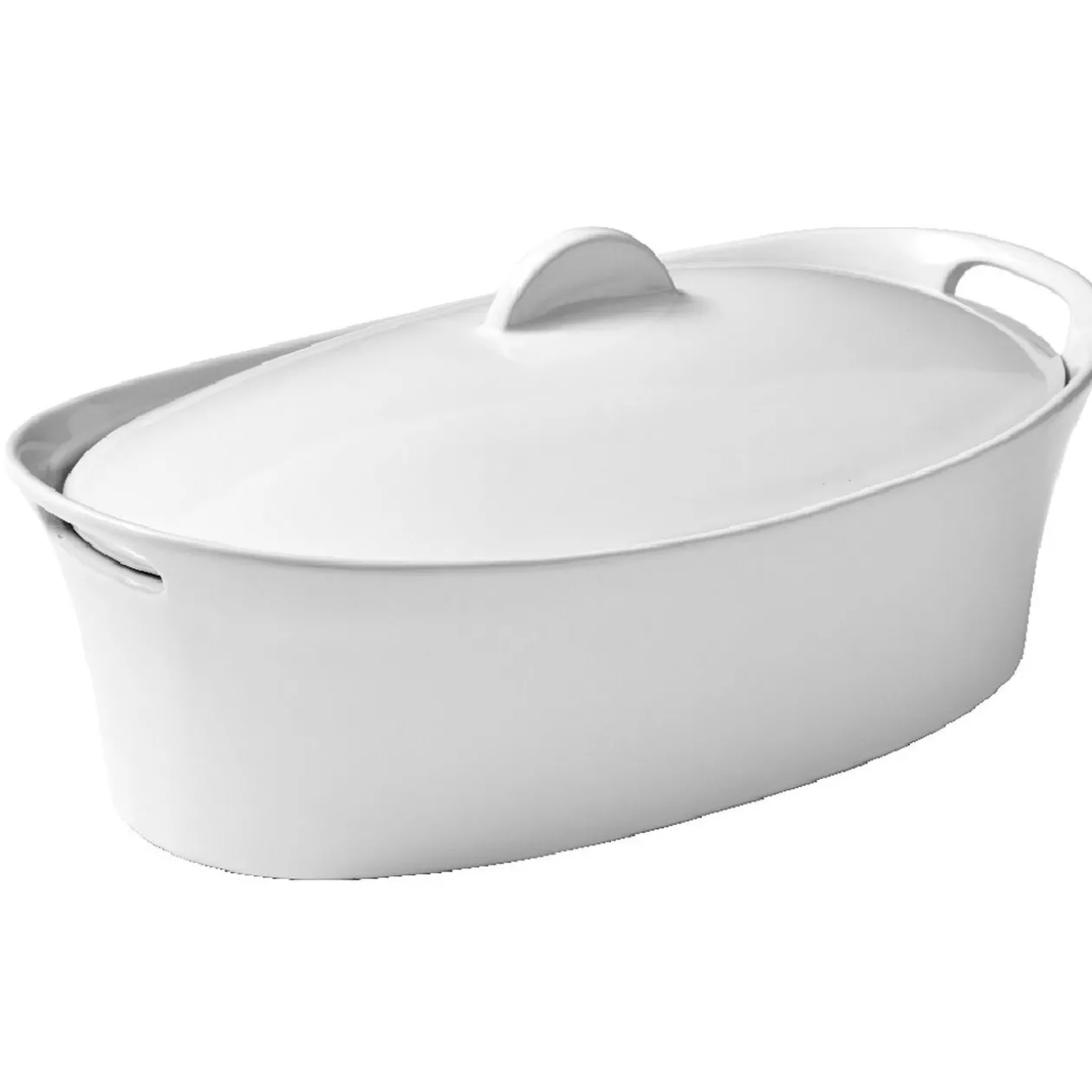 Terrine avec couvercle ovale blanche