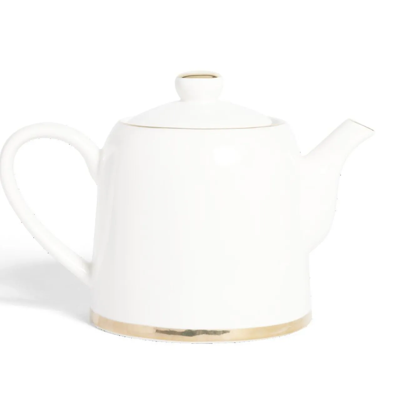 Théière 1L faïence blanc et doré Ø12xH15xm
