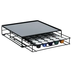 Tiroir à capsules plateau et grille en métal noir