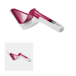 Tranche pelle à tarte Metaltex avec poussoir blanc et rouge